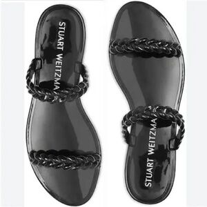 Stuart Weitzman Braida Sawyer Jelly Black Slip On Women’s  Sandals Size 6.5 M